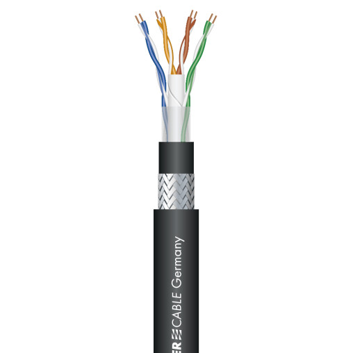 Netzwerk- / Datenkabel Sommer Mercator, Cat6, SUTP, 4x2x0,57mm2, CU-Litzen, PUR Superflex schwarz